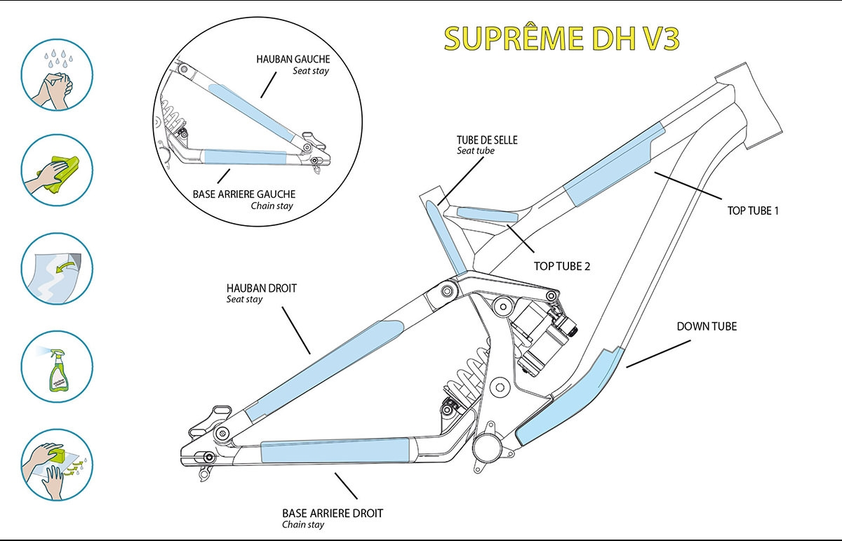 KIT CLEARPROTECT CUSTOM POUR SUPREME DH V3 MAT 3 KIT CLEARPROTECT CUSTOM POUR SUPREME DH V3 MAT